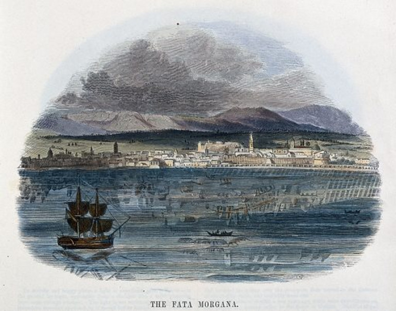 Charles H. Whymper. Geografia: un miraggio nello stretto di Messina. Wellcome Collection